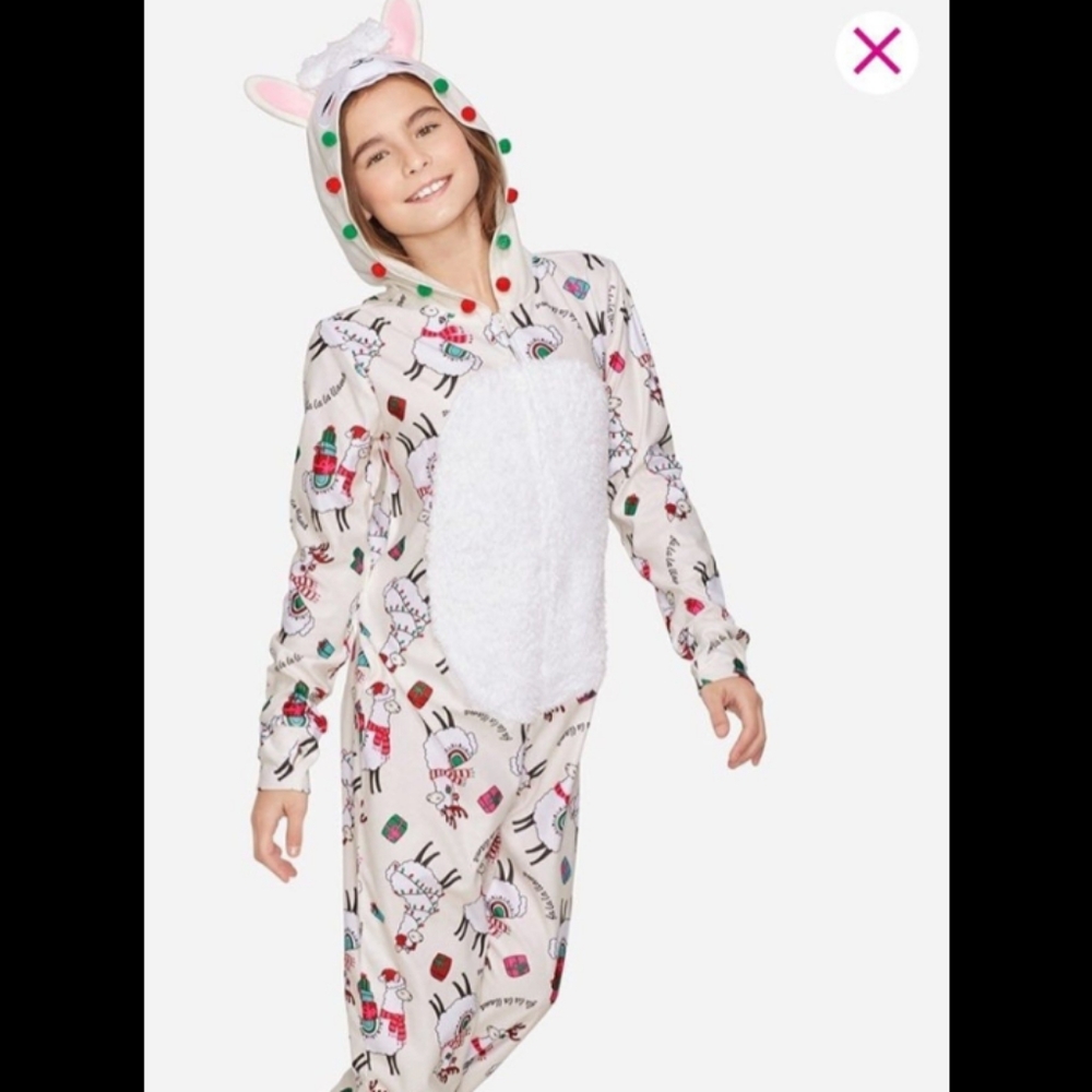 Justice Llama Fleece Onesie Union Suit Pajamas